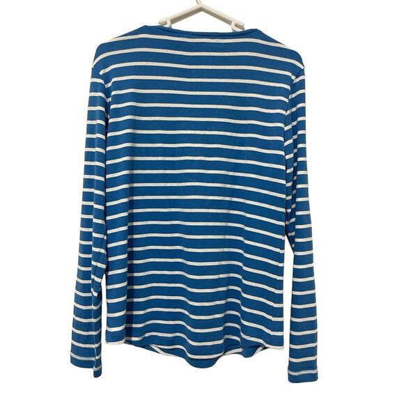 Orvis Long Sleeve blue White Striped 100% Pima Cotton Shirt Size Small - Picture 2 of 4